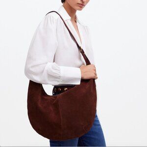 Madewell Essential Curve Shoulder/Crossbody Bag Mahogany Suede